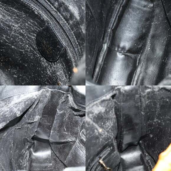 GUCCI Bamboo Hand Bag Leather Black Gold 001 1998 001 1998 - Picture 11 of 12